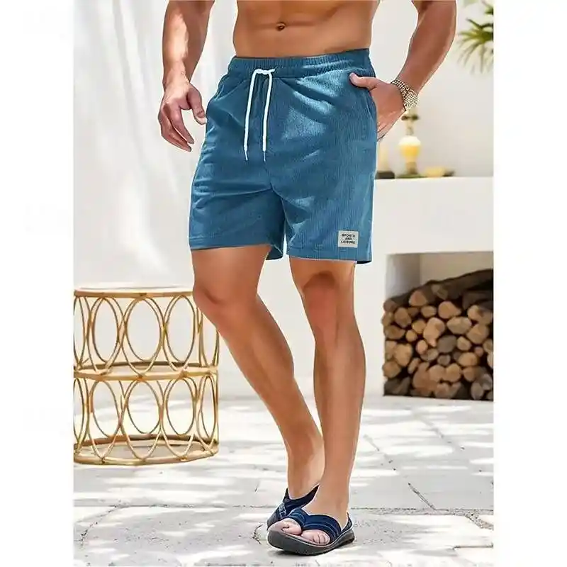 Shorts Casuales De Corduroy Para Hombres, Versátiles A La Rodilla