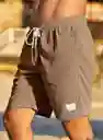 Shorts Casuales De Corduroy Para Hombres, Kakhi Versátiles A La Rodilla