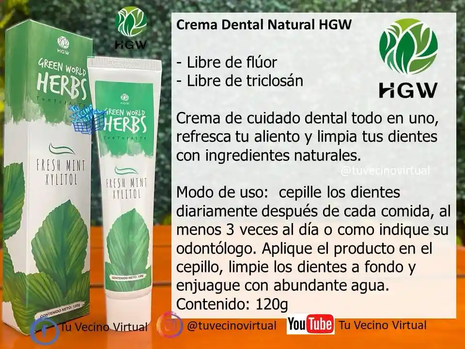 Crema Dental Y Toallas Sanitarias Para Uso Noche Hgw
