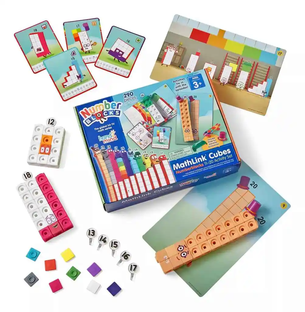 Juego Hand2mind Numberblocks Mathlink Cubes 11-20 Actividades
