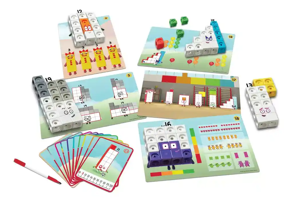Juego Hand2mind Numberblocks Mathlink Cubes 11-20 Actividades