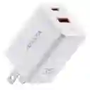 Cargador Rápido Compacto Adata Gan 35w 2en1 Usb-a / Usb-c Wht