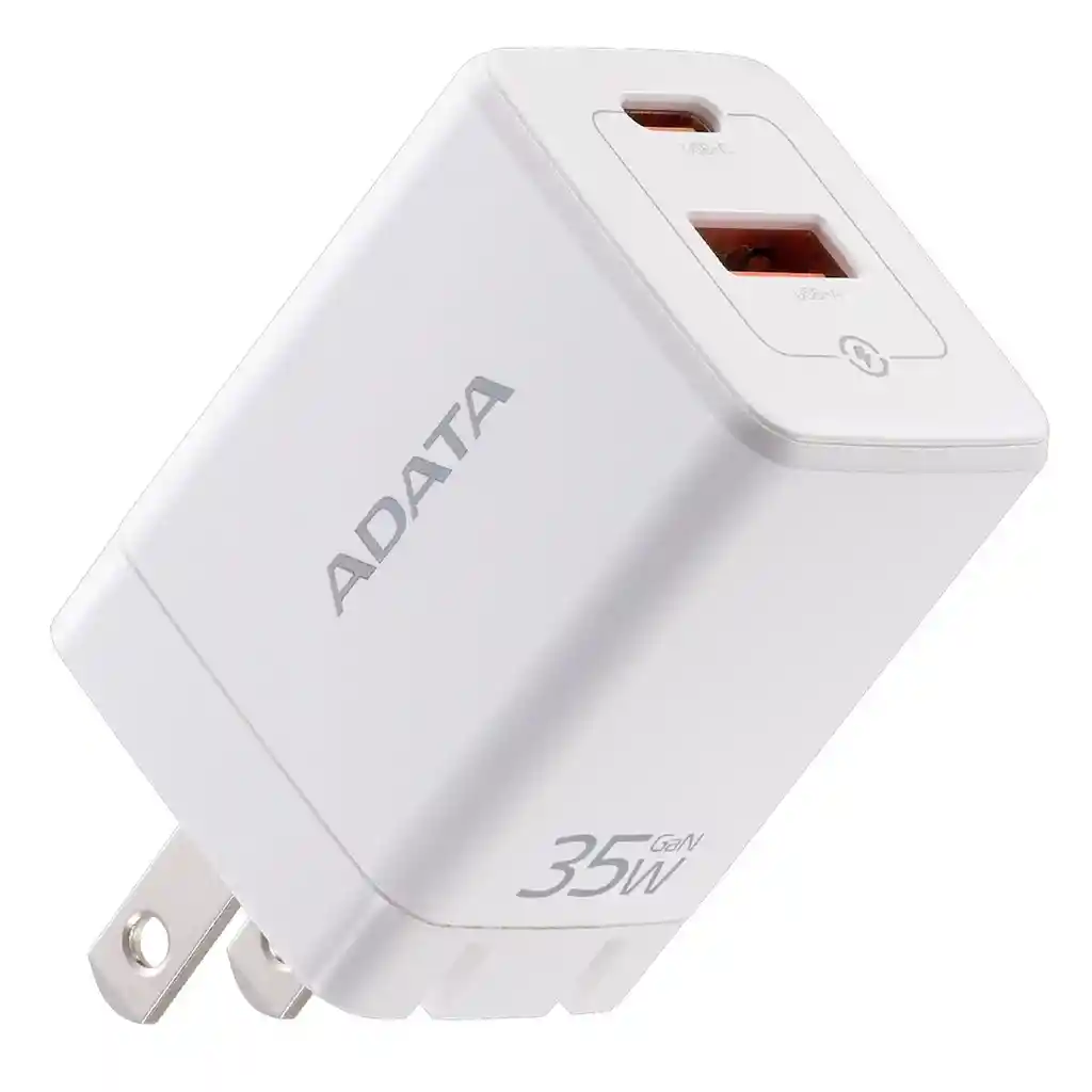 Cargador Rápido Compacto Adata Gan 35w 2en1 Usb-a / Usb-c Wht