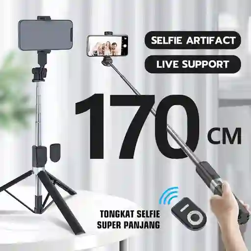 170cm, Trípode Y Palo Selfie + Control Bluetooth | Monopod Para Celular Y Camara