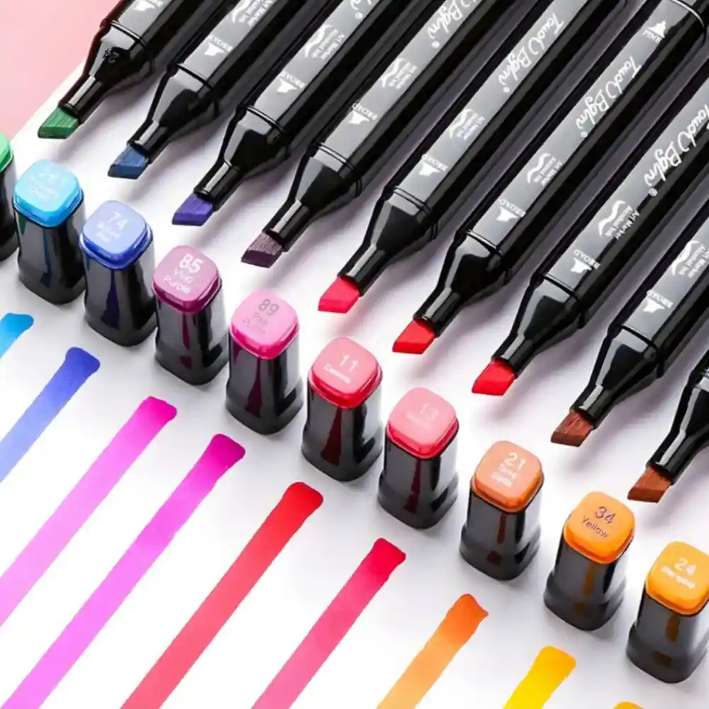 Set Profesional De Marcadores Plumones Doble Punta 168 Pcs