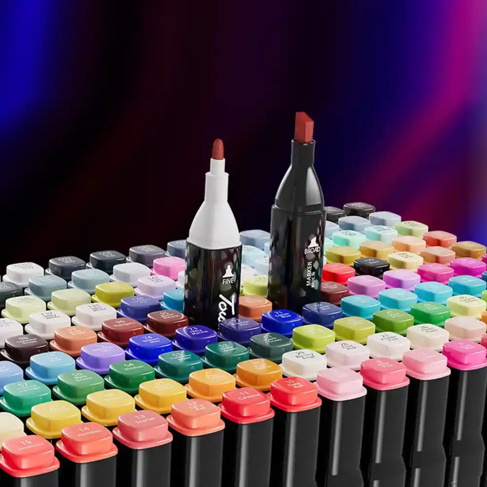 Set Profesional De Marcadores Plumones Doble Punta 168 Pcs