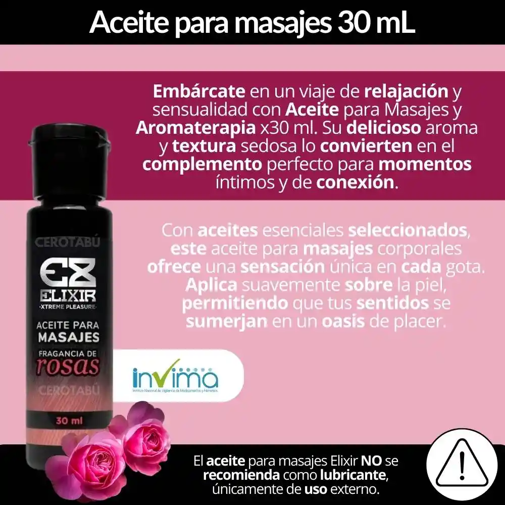Aceite Corporal Masajes Extractos Naturales Hidratante 30 Ml