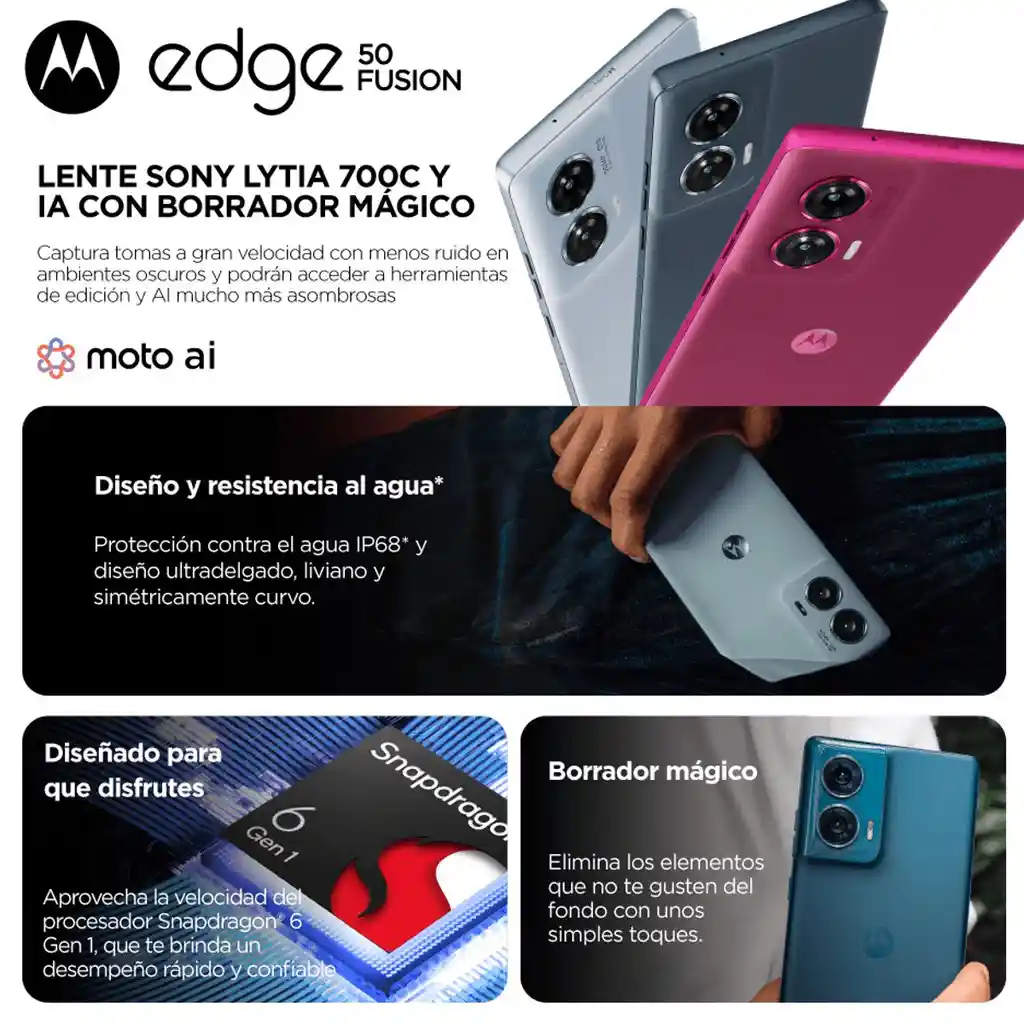Celular Motorola Edge 50 Fusion 5g Dual Sim 256gb /8gb, Ártico