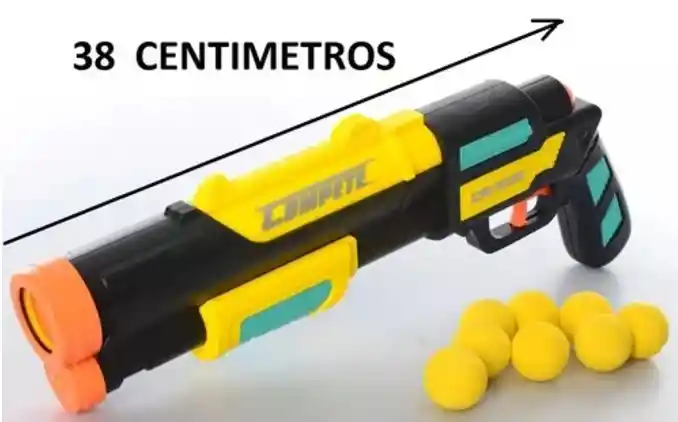 2en1 Pistola De Agua Pistola Lanzadora Con 8 Bolas De Espuma