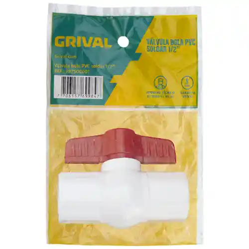 Registro Valvula Bola Pvc Listo Grival De 1/2"