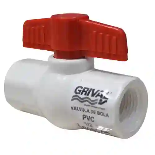Registro Valvula Bola Pvc Con Rosca Grival De 1/2"