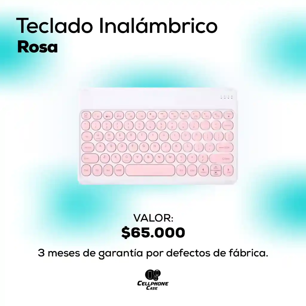 Teclado Inalámbrico Rosa