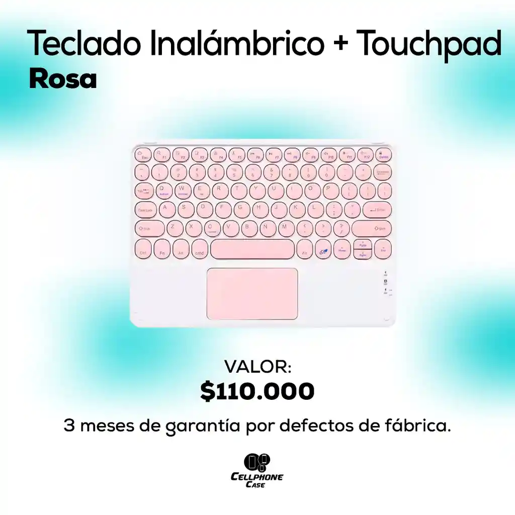 Teclado Inalámbrico + Touchpad Rosa