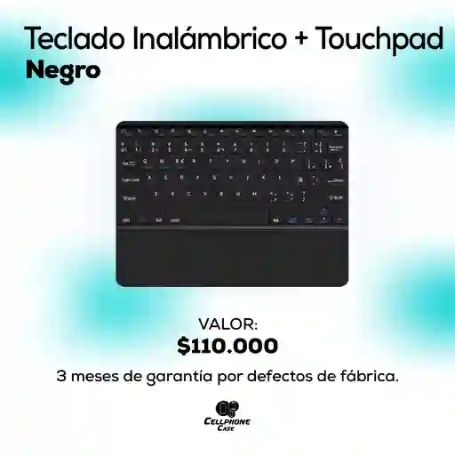 Teclado Inalámbrico + Touchpad Negro