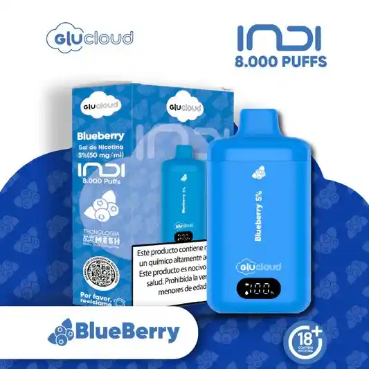 Vaporizador Glucloud Indi Blueberry (mora Azul)