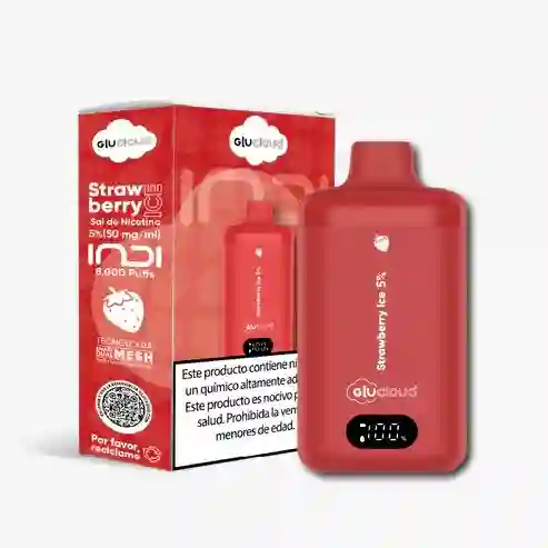 Vaporizador Glucloud Indi Strawberry Ice (fresa Mentolada)