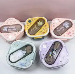 Portacomida Lonchera Niños Diseños Con Cubiertos