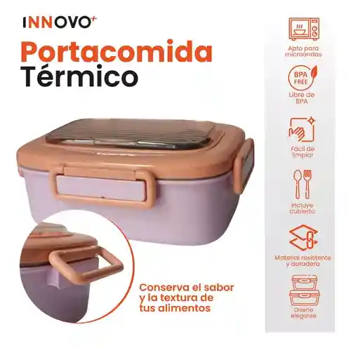 Portacomidas Recipiente Division Innovo Home Free Bpa Cubiertos