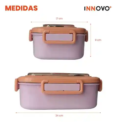 Portacomidas Recipiente Division Innovo Home Free Bpa Cubiertos