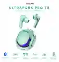 Audifonos Ultra Pods Bluetooth Water Proff Indicador De Carga Luces Rgb Verde