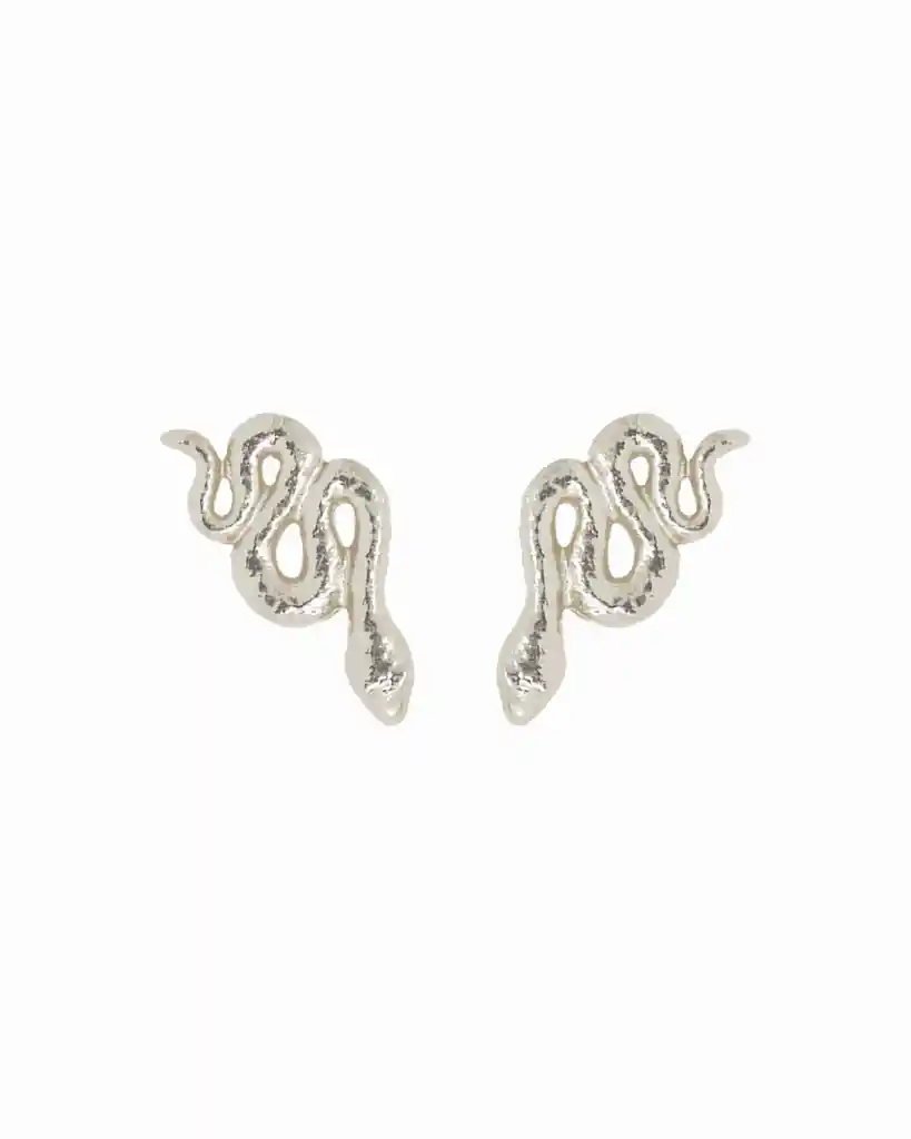 Luna Mar Aretes Phyton Plateados