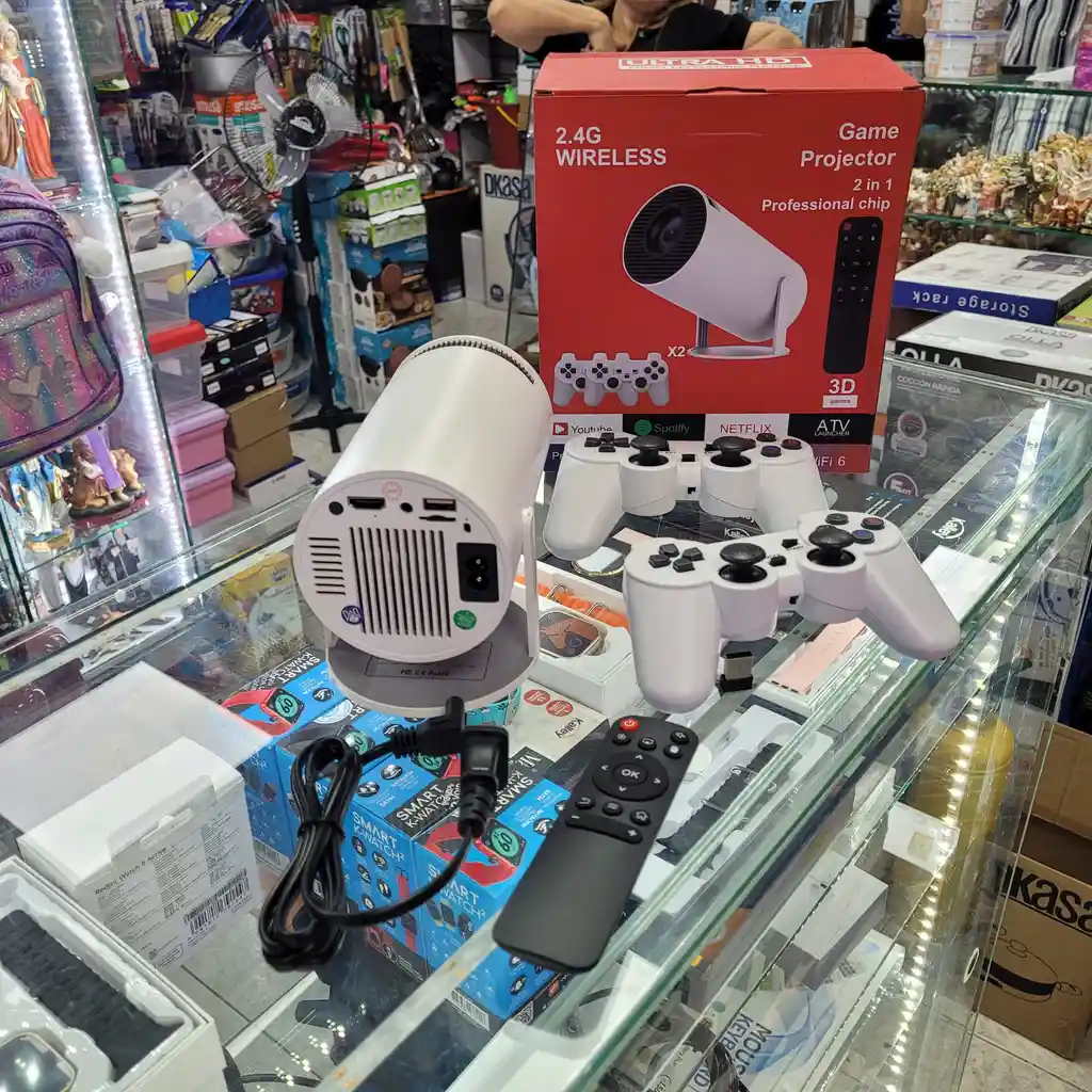 Proyector Gamer Con Consola De Juegos Wifi Y 2 Controles