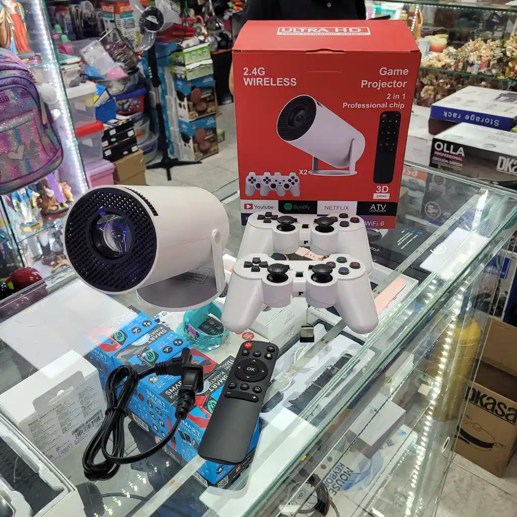 Proyector Gamer Con Consola De Juegos Wifi Y 2 Controles