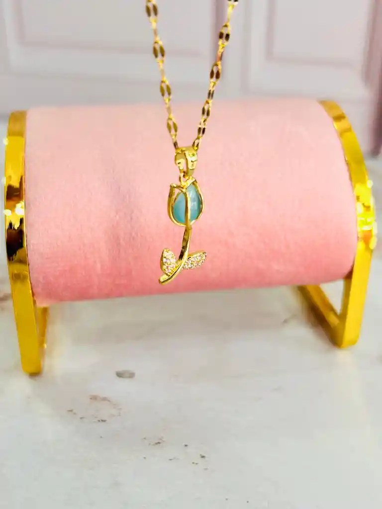Collar Tulipan Azul