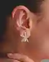 Luna Mar Aretes Orquidea Mini Plateados