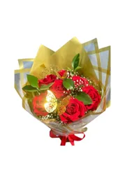 Bouquet De 6 Rosas Con Follaje