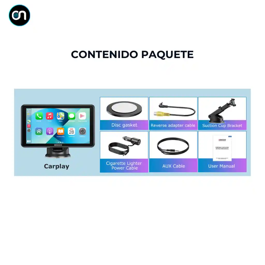 Pantalla 7 Hd Táctil Portátil Para Carro Con Apple Carplay Y Android Auto