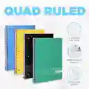Cuaderno Argollado Cuadriculado 100 Hojas Grande 26 X 20cm Tapa Blanda 1 Materia
