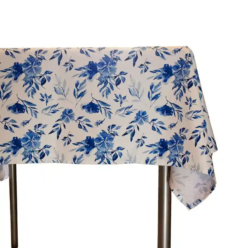 Mantel De Tela 100% Antifluido 230x148 Cm + 6 Servilletas De 33x33 Cm Ref Azul