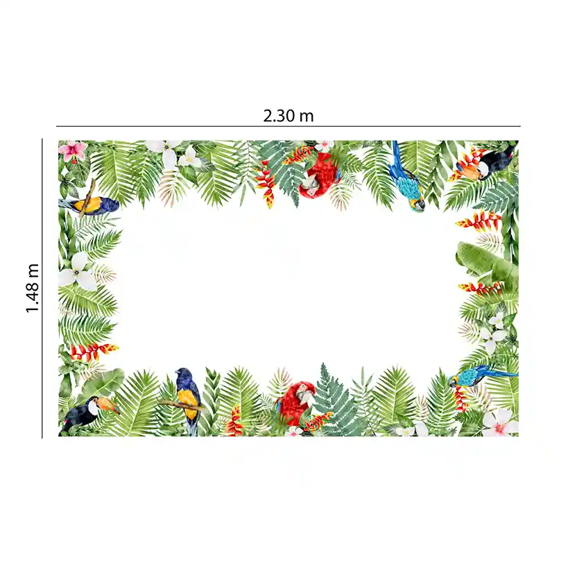 Mantel De Tela 100% Antifluido 230x148 Cm + 6 Servilletas De 33x33 Cm Ref Loros