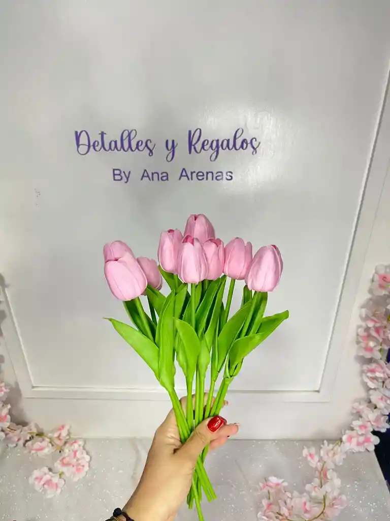 Ramo De 12 Tulipanes Artificiales 🌹