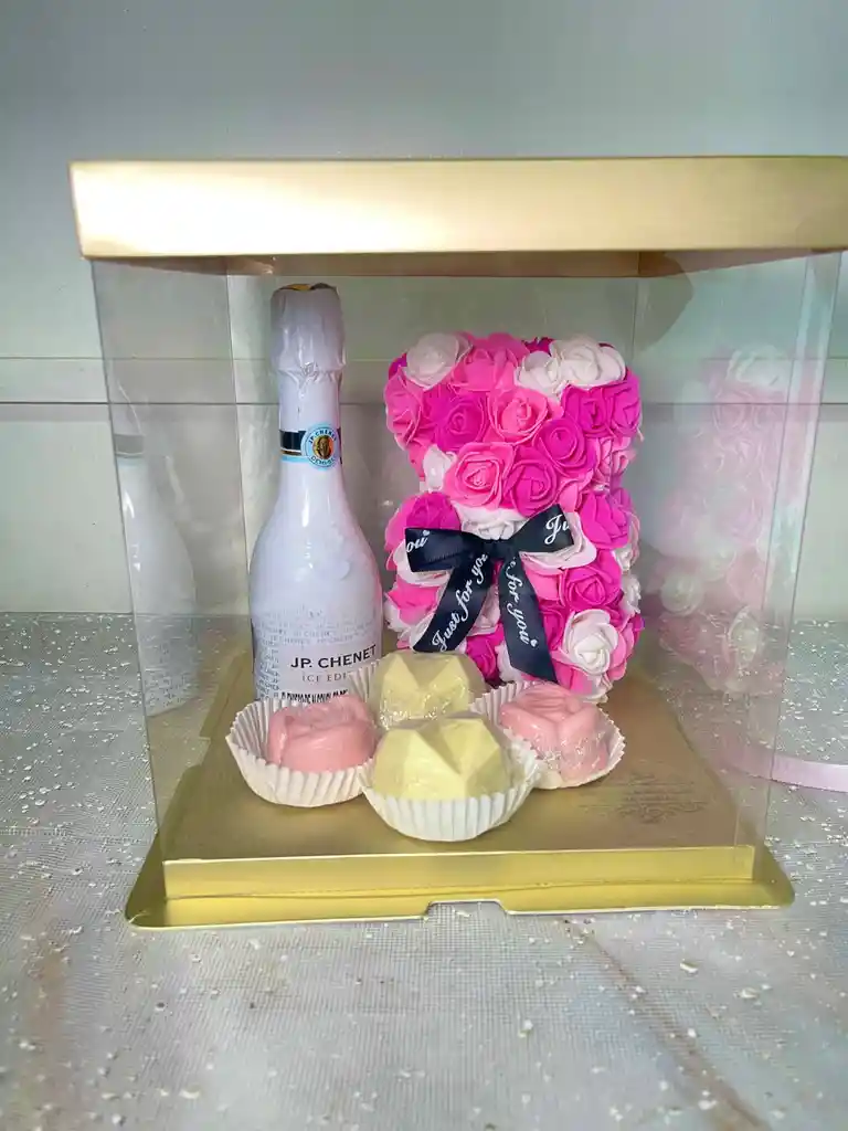 Oso Teddy De Flores, Jp 200 Ml Y Rellenos De Chocolate