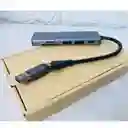 Hub 6 En 1 Conversor Multisalidas Tipo C , Usb 2.0 Usb 3.0 + Usb Gris