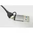 Hub 6 En 1 Conversor Multisalidas Tipo C , Usb 2.0 Usb 3.0 + Usb Gris