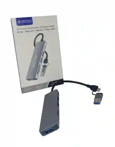 Hub 6 En 1 Conversor Multisalidas Tipo C , Usb 2.0 Usb 3.0 + Usb Gris