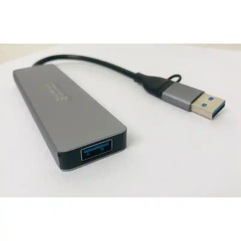 Hub 6 En 1 Conversor Multisalidas Tipo C , Usb 2.0 Usb 3.0 + Usb Gris