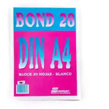 Block Bond Din A4 1/8 *20h Blanco