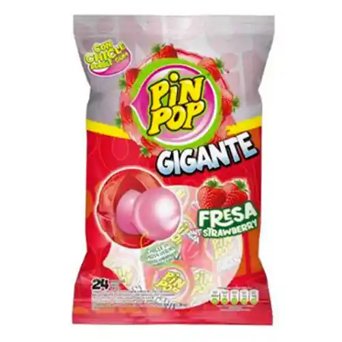 Chupeta Pin Pop Gigante Fresa X24unid