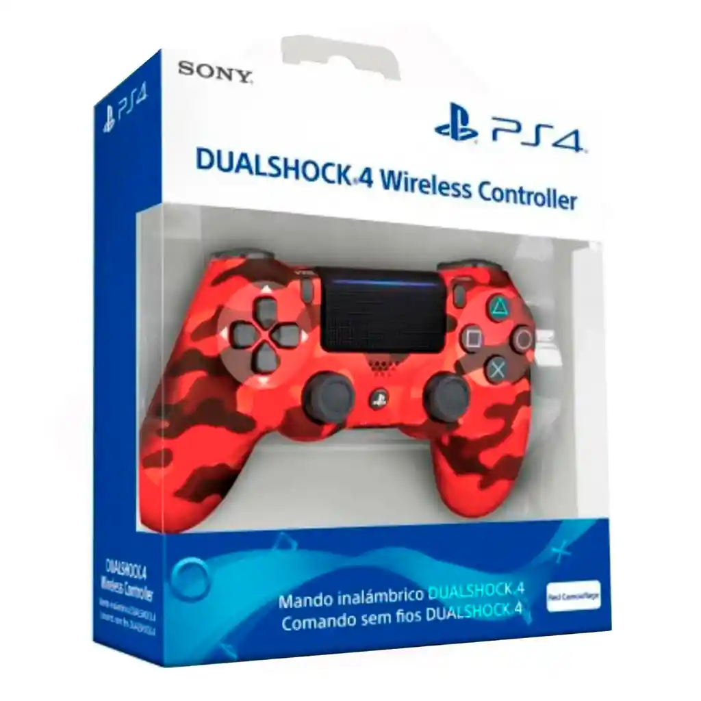 Control Aaa Ps4 Con Dualshock 4 Jyr Camuflaje Rojo