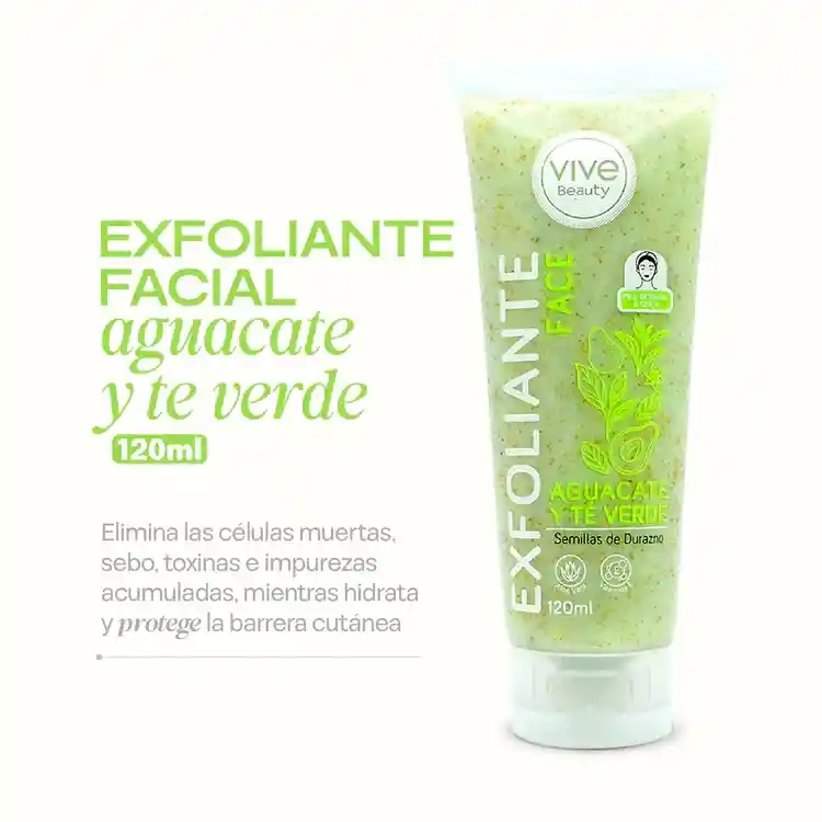 Exfoliante Facial De Aguacate Y Té Verde 120 Ml