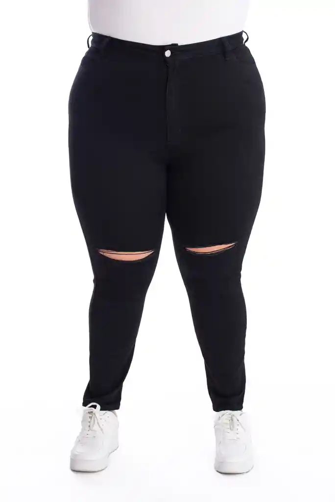 Jean Skinny Rotos Negro 328 T16