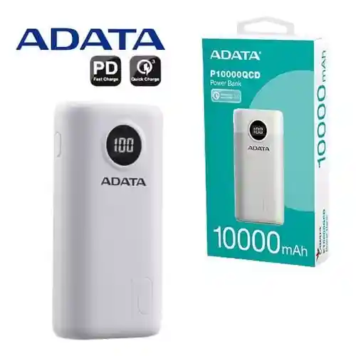 Banco De Poder Adata P10000qcd 10000 Mah Tipo C Blanco