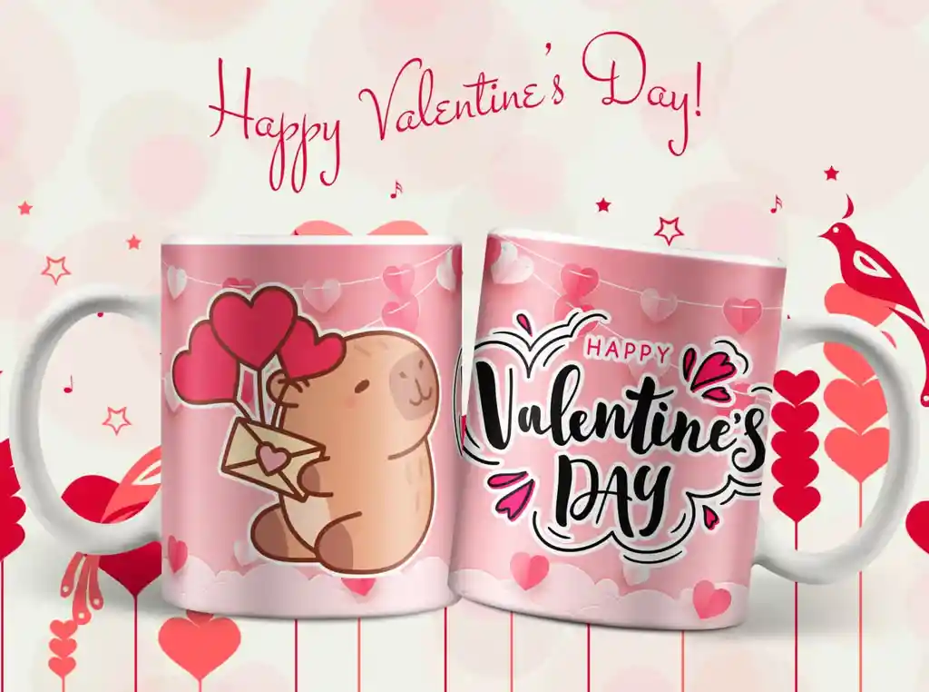 Mug San Valentin Capibara 11 Oz Ref. 2 X 1 Unidad