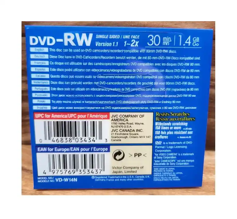 Mini Dvd Regrabable Jvc