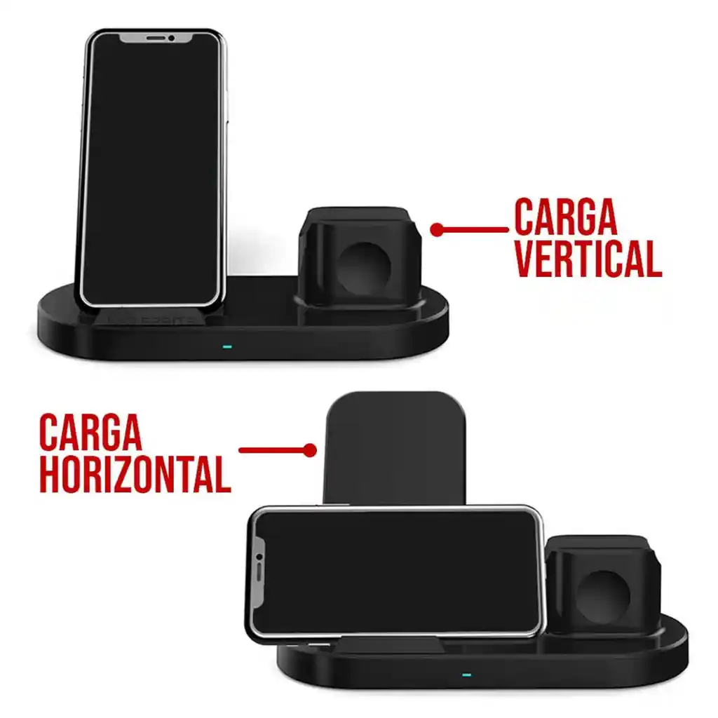 Base Carga Soporte Inalambrica 3 En 1 Para Celular Audífonos