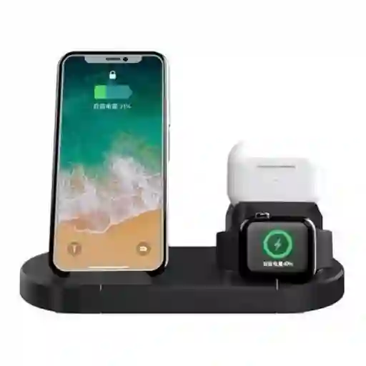 Base Carga Soporte Inalambrica 3 En 1 Para Celular Audífonos